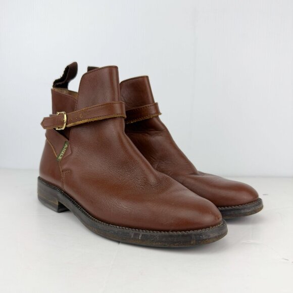 AIGLE Brown Leather Ankle Boots Tan β Chelsea French Booties EU 38 (37) US 7 - Picture 5 of 16